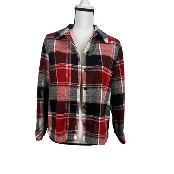 Vintage Allison Daley Gorgeous Buffalo (Red, Blk & white) Plaid Jacket Size 12P - Picture 2 of 9